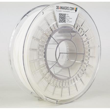 3D4Makers - PLA Filament - White (RAL 9003) - 2.85mm - 750 gram