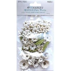 49 And Market Royal Posies Paper Flowers 49/Pkg Marble (49RP 34048)