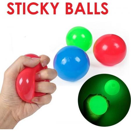5low® Sticky Balls - 5 stuks - TikTok - Stress verminderend - Glow In The Dark - Klevende Plafondbal - Plakkende Plafond Bal