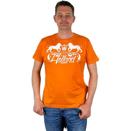 Oranje Heren T-Shirt - 1890 Holland -  Voor Koningsdag - Holland - Formule 1 - EK/WK Voetbal - Maat XXL