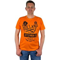 Oranje Heren T-Shirt - Holland League  -  Voor Koningsdag - Holland - Formule 1 - EK/WK Voetbal - Maat L