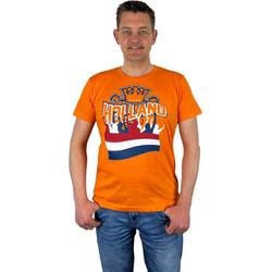 Oranje Heren T-Shirt - Holland Vlag -  Voor Koningsdag - Holland - Formule 1 - EK/WK Voetbal - Maat XL