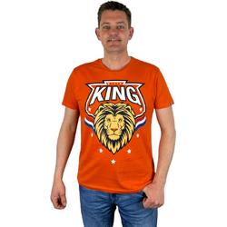 Oranje Heren T-Shirt - King -  Voor Koningsdag - Holland - Formule 1 - EK/WK Voetbal - Maat L