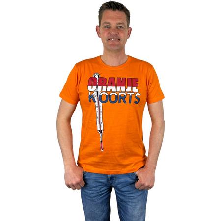Oranje Heren T-Shirt - Oranje Koorts -  Voor Koningsdag - Holland - Formule 1 - EK/WK Voetbal - Maat XL