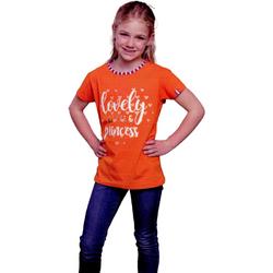 Oranje Meisjes T-shirt  - Lovely Little Princess -  Voor Koningsdag - Holland - Maat: 86/92