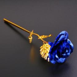Gouden Roos – Liefdes Cadeau voor Vrouw Moederdag Valentijnsdag - Luxe Cadeau - 28CM - Blauw