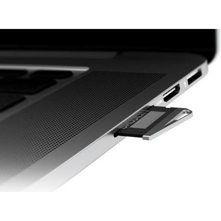8mobility iSlice Edge Macbook Compatible MicroSD Kaart Adapter Zilver MacBook Pro Retina 15 inch Late 2013 & Mid 2015