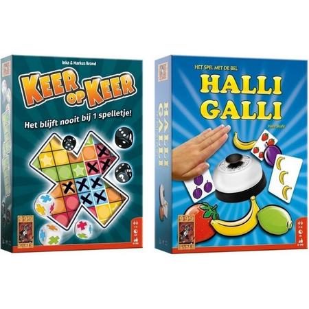 Spellenbundel - Dobbelspel - 2 Stuks - Halli Galli & Keer op Keer
