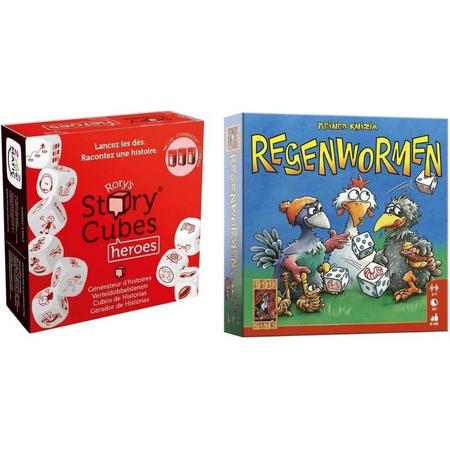 Spellenbundel - Dobbelspel - 2 Stuks - Rorys Story Cubes Heroes & Regenwormen