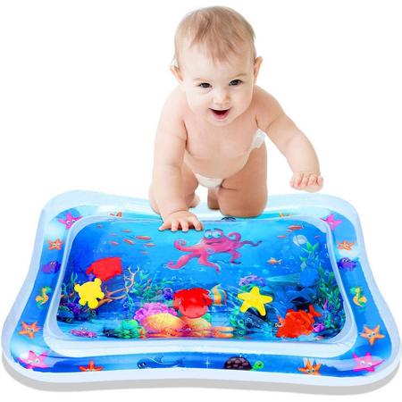 A&K Baby Opblaasbare Waterspeelmat - Baby Trainer Water Speelmat - Speelkleed Aquamat Speel Mat - Speelgoed Watermat - Inktvis
