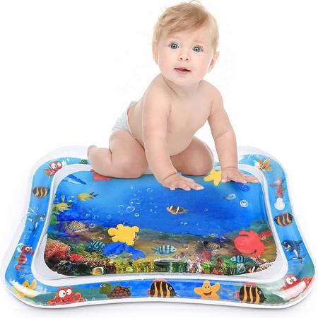 A&K Baby Opblaasbare Waterspeelmat - Baby Trainer Water Speelmat - Speelkleed Aquamat Speel Mat - Speelgoed Watermat - Vissen