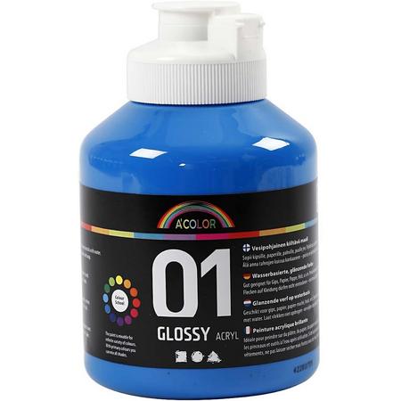 A-color Glossy acrylverf, primair blauw, 01 - glossy, 500 ml