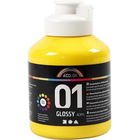 A-color Glossy acrylverf, primair geel, 01 - glossy, 500 ml
