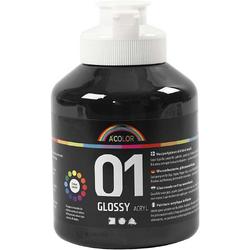 A-color Glossy acrylverf, zwart, 01 - glossy, 500 ml