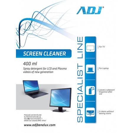 ADJ 400ml Screen Cleaner - Ideaal voor reiningen scherm