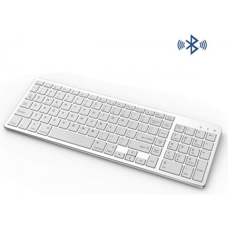 A-KONIC© Toetsenbord Draadloos met Bluetooth 3.0 - Universeel Oplaadbaar Keyboard - Geschikt voor o.a. Tablet, PC, Laptop, Samsung, Ipad, HP, Dell en Apple