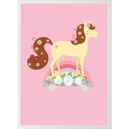 Little Lovely Poster Paard Meisjes 50 X 70 Cm Papier Roze
