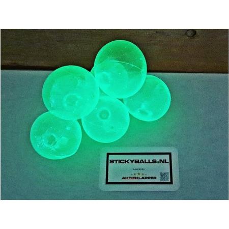 3 Sticky Balls - Globbles - Glow in the Dark - groen