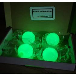 GLOBBLES - Sticky Balls 4 st - Glow in the Dark - Speelgoed Jongens Meisjes - kerst cadeau