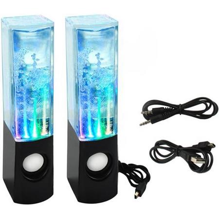 Dancing Water Speakers Set - LED Luidspreker Voor Smartphone/iPhone/Computer/PC/Laptop/Tablet - 2 Stuks