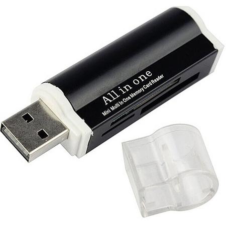 Externe USB 2.0 Multi Geheugenkaartlezer MS/TF/M2/(Micro)SD Kaartlezer - Kaart Reader - Windows Laptop PC & Apple Mac Compatible - Zwart