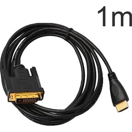 Gold-Plated DVI Naar DVI Verlengkabel - Male To Male - Monitor Kabel - Plug&Play - Gold-Plated - 100 Centimeter