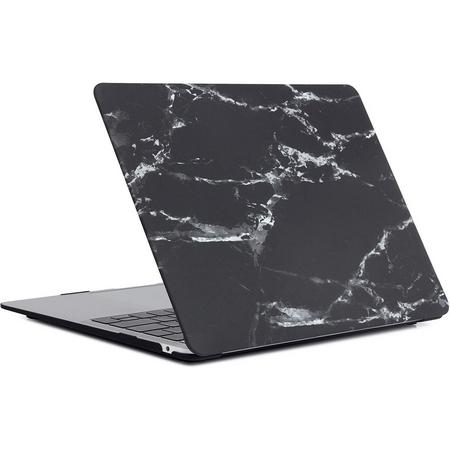 Hardcover Case Cover Voor Apple Macbook Air 13 13.3 Inch 2018/2019 A1932 Hard Shell Hoes - Notebook Sleeve Skin Protector - Marble Zwart