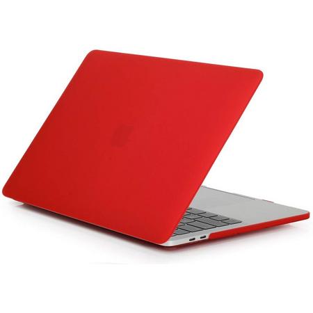 Hardcover Case Cover Voor Apple Macbook Air 13 13.3 Inch 2018/2019 A1932 Hard Shell Hoes - Notebook Sleeve Skin Protector - Mat Rood
