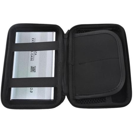 Harde Schijf Hard Cover Tas - Externe HDD / SDD Hoes - Harddisk Beschermhoes Carry Case - 2.5 Inch - Zwart