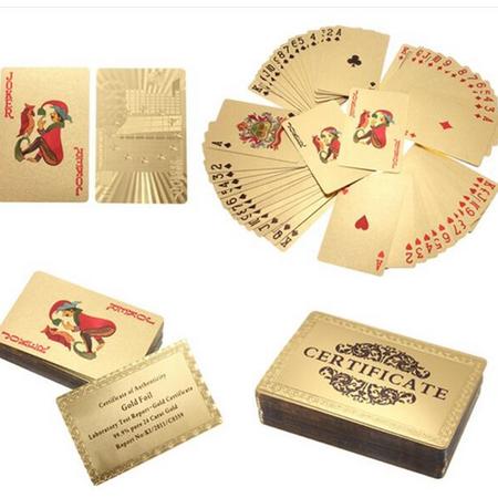 Luxe Goudkleurig Speelkaarten Set - Poker Kaartspel - Spel Kaarten - 500 Euro Model - Plastic Playing Cards Geplastificeerd - 54 Kaarten