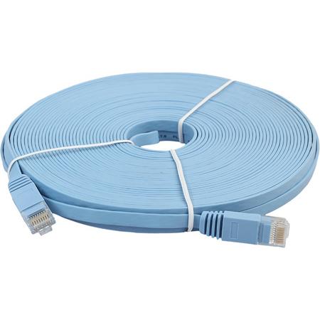 Supersnelle Platte Kabel Cat 6 RJ45 Platte Netwerkkabel - LAN Ethernet Kabel - Wifi Netwerk Verlengkabel - Verlengsnoer - 10 Meter Lang - 1000 Mbps - Blauw