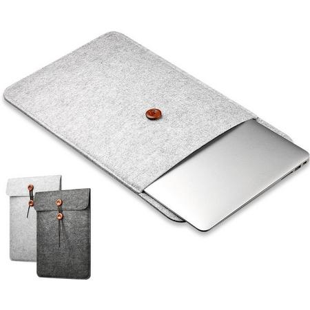 Vilten Envelop Soft Sleeve Voor Apple Macbook Air & Pro 13 Inch - Laptop Case - Bescherming Cover Hoes - Grijs