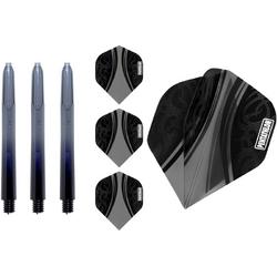 abcdarts pentathlon 3 sets flights en 3 sets 48mm vision shafts - zwart