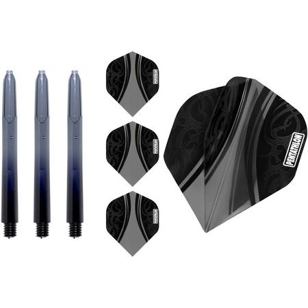 abcdarts pentathlon 3 sets flights en 3 sets 48mm vision shafts - zwart