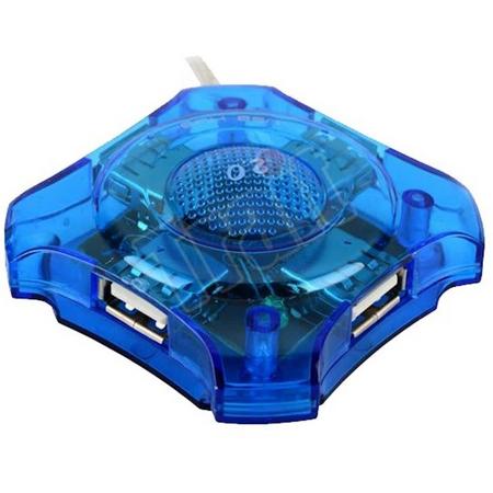 4Poort USB 2.0 Hub Blauw