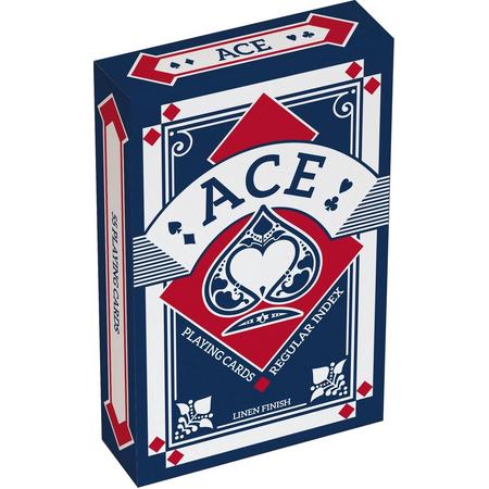 Ace Speelkaarten Linnen Structuur 5,6 X 8,7 Cm Blauw 55-delig