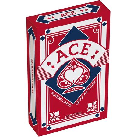 Ace Speelkaarten Linnen Structuur 5,6 X 8,7 Cm Rood 55-delig