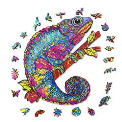 ACROPAQ PUZA4C - Wooden Jigsaw Puzzle A4 CHAMELEON