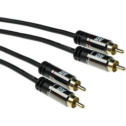 ACT AK6218 audio kabel 0,5 m 2 x RCA Zwart