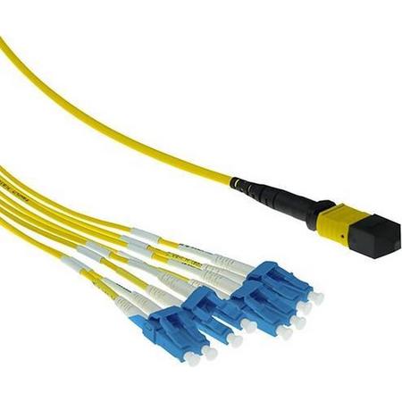 ACT RL7862 Glasvezel kabel 2 m LSZH OS2 MPO/MTP 8x LC Geel