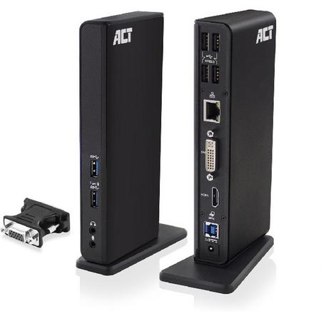 ACT USB 3.1 Gen1 Docking station, met HDMI, DVI,USB AC6150