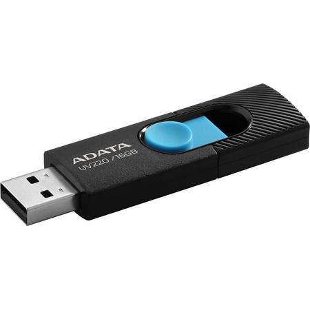 ADATA UV220 16GB USB 2.0 Capacity Zwart, Blauw USB Flash Drive
