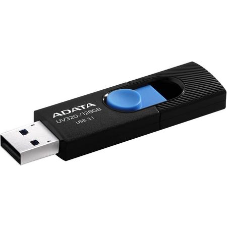 ADATA UV320 128GB USB 3.1 (3.1 Gen 2) Capacity Zwart, Blauw USB Flash Drive