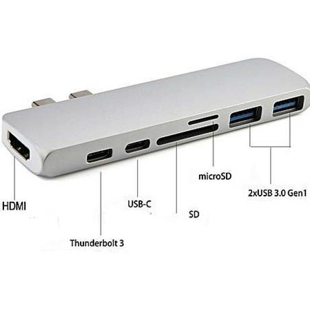 DUO USB-C adapter voor Macbook Pro met o.a. USB 3.0, Kaartlezer & HDMI