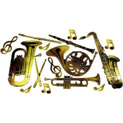 Feestdecoratie verschillende muziekinstrumenten (15 stuks)