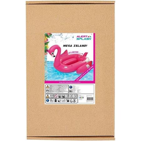 Alert Splash Opblaasbaar Flamingo Eiland 240x180 cm
