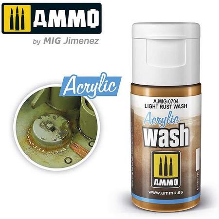 AMMO MIG 0704 Acrylic Wash Light Rust - 15ml Effecten potje