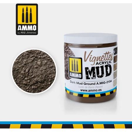 AMMO MIG 2154 Dark Mud Ground - Vignettes Acrylic - 100ml Effecten potje