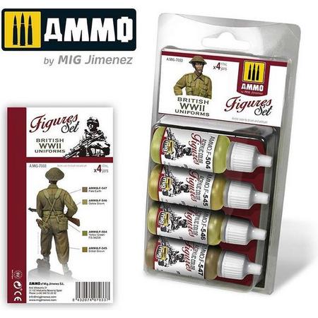AMMO MIG 7033 British Uniforms WWII - Acryl Set Verf set