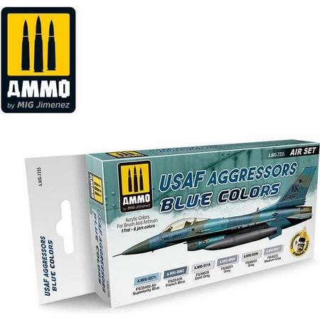 AMMO MIG 7235 USAF Aggressors Blue - Acryl Set Verf set
